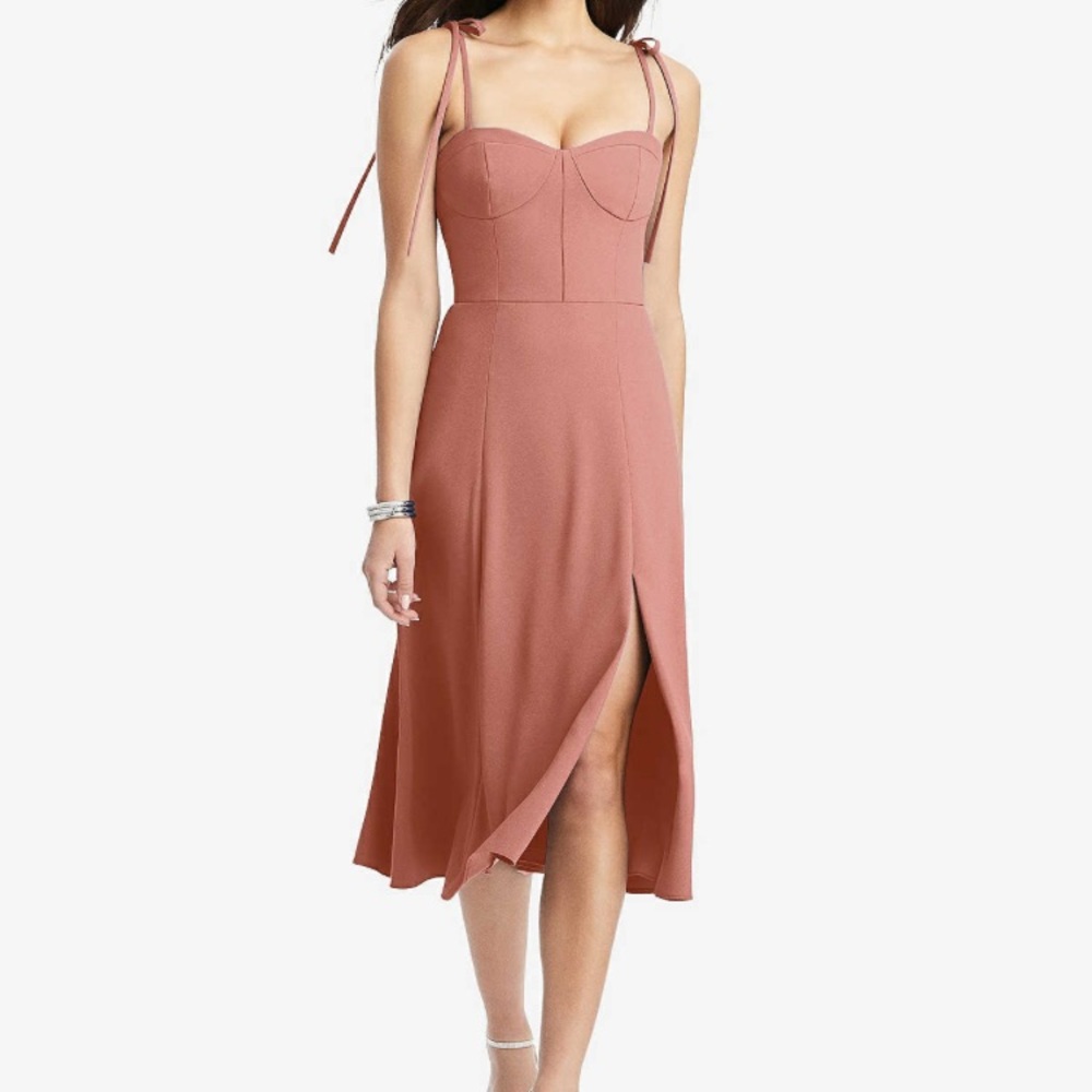 Dessy Collection Midi Dress in Dusty Rose